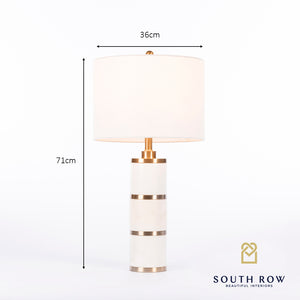 South Row Rocca Marble/Brass Ring Table Lamp 71cm