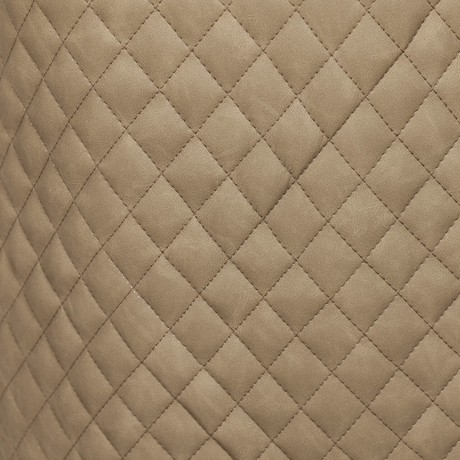 The Sadia Dining Chair in Biscuit features sleek black powder-coated metal legs for sturdy support and modern elegance.