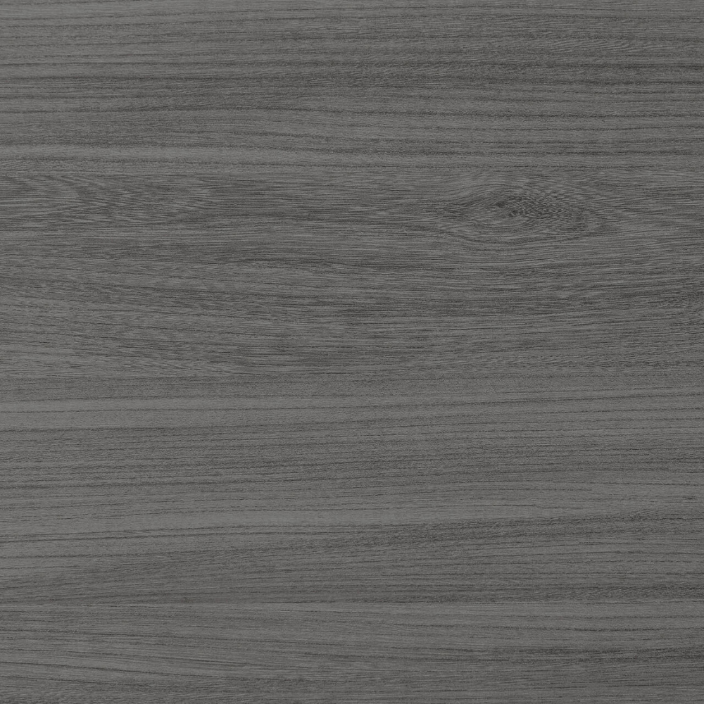 The Sadia Oak Round Dining Table 1100mm in Grey features heat, stain and scratch-resistant top with modern black metal legs.