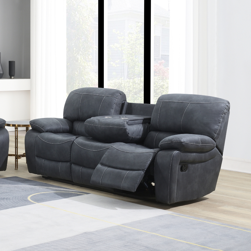 Relax in style with the Savanna Recliner Sofa in Slate Grey features plush comfort, smooth recline and modern design makes it perfect for living rooms