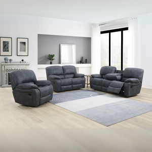 Relax in style with the Savanna Recliner Sofa in Slate Grey features plush comfort, smooth recline and modern design makes it perfect for living rooms