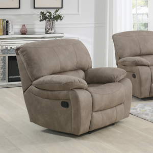 Relax in style with the Savanna Recliner Sofa in Taupe features plush comfort, smooth recline and modern design makes it perfect for living rooms