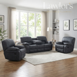 Grey 3+1+1 recliner sofa set in a modern living room