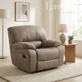 Brown recliner chair in a living room setting