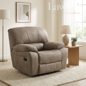 Brown recliner chair in a living room setting