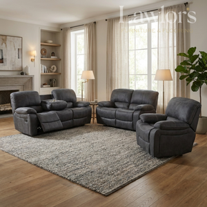 Savanna Recliner Sofa Set 3+2+1 - Slate Grey