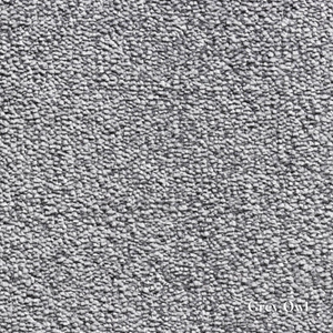 Close-up of textured gray carpet with 'Grey Owl' branding.