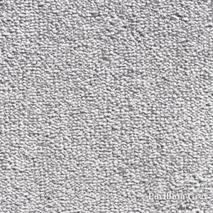 Textured gray fabric swatch with 'Pavilion Grey' label