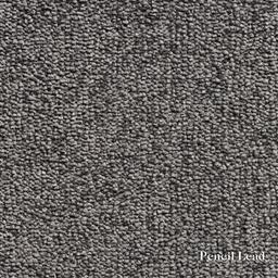 Textured gray carpet sample with 'Pencil Lead' label