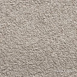 Textured beige carpet sample with 'Swiss Coffee' label