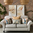 The Scatter Box Alora Natural/Coral Art 61x97x4cm features sand gel textures, soothing neutral & coral tones, light wood frame