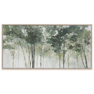 Bring elegance to your home with the Scatter Box Art - Haisley, Green 152x76x4cm wall art, a hand painted canvas featuring a serene nature inspired design