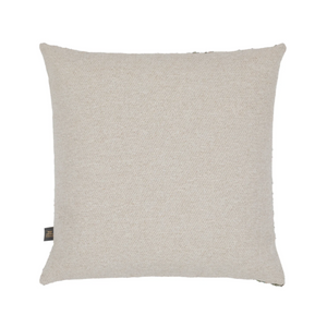 The Esme Scatter Box Green/Rose Cushion 43x43cm features a tactile fabric, subtle rose tones, a sleek knife-edge finish & handcrafted in Ireland.