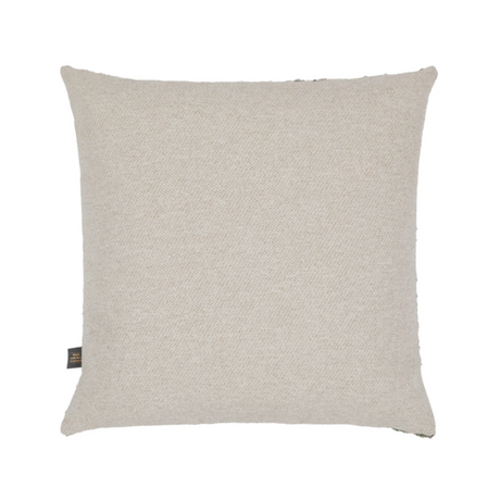 The Esme Scatter Box Green/Rose Cushion 43x43cm features a tactile fabric, subtle rose tones, a sleek knife-edge finish & handcrafted in Ireland.