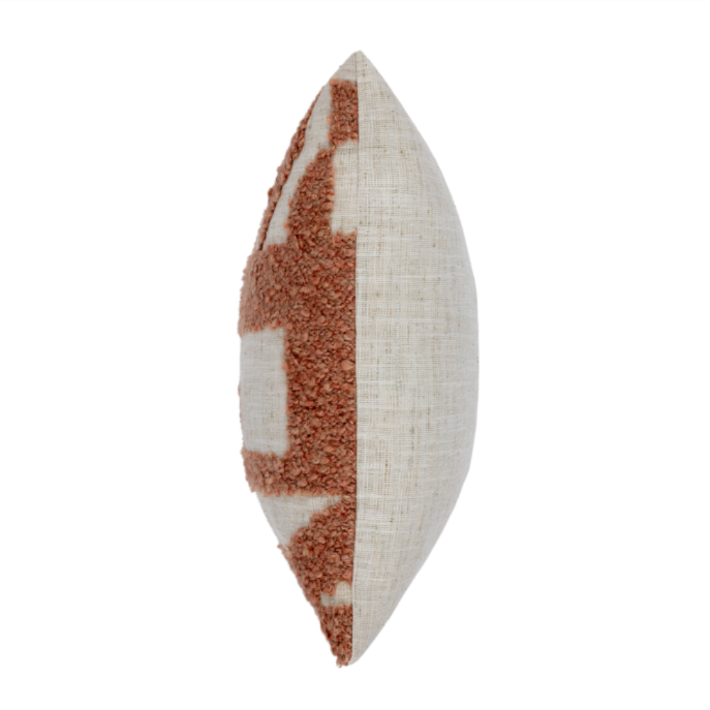 The Lila Scatter Box Rose Cushion 43x43cm features a linen-feel fabric, elegant pattern, a knife-edge finish and is handcrafted in Ireland.