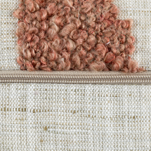 The Lila Scatter Box Rose Cushion 43x43cm features a linen-feel fabric, elegant pattern, a knife-edge finish and is handcrafted in Ireland.