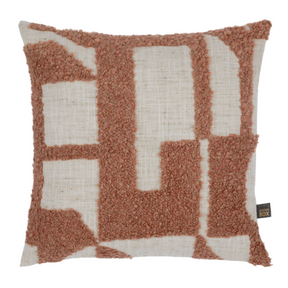 The Lila Scatter Box Rose Cushion 43x43cm features a linen-feel fabric, elegant pattern, a knife-edge finish and is handcrafted in Ireland.