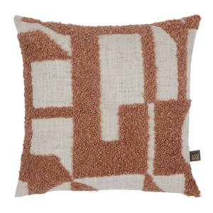 The Lila Scatter Box Rose Cushion 43x43cm features a linen-feel fabric, elegant pattern, a knife-edge finish and is handcrafted in Ireland.