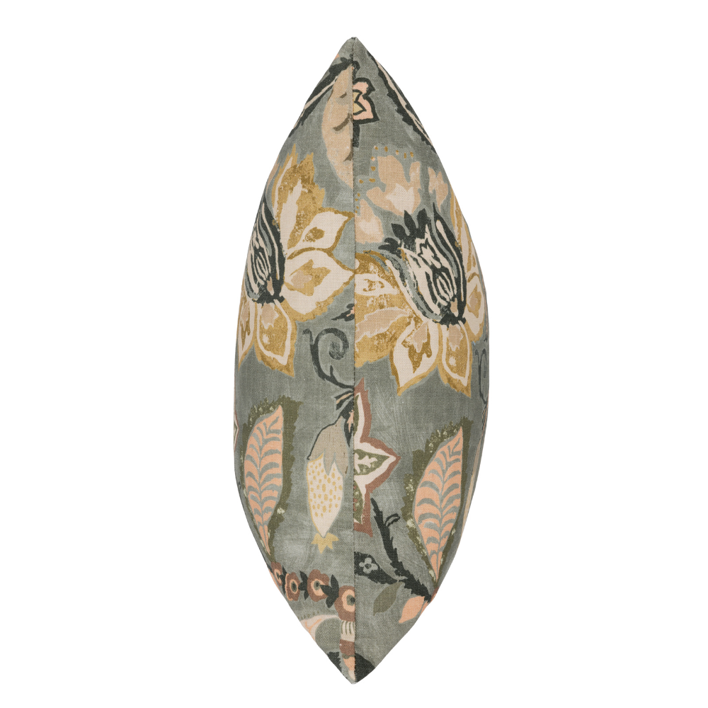 The Scatter Box Millie Green Cushion 45x45cm features a soft cotton fabric, floral print, knife-edge finish