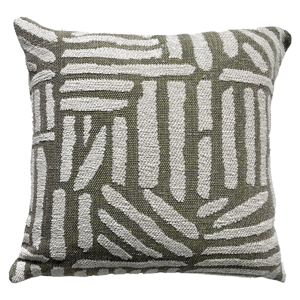 Scatter Box Cushion Olsen - 43x43cm Green. Crafted in Ireland with premium materials and a feather-filled pad for comfort. Stylish and durable for any décor.