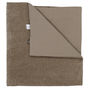 The Scatter Box Piper Throw 130x240cm in Natural features ripple-textured velvet, a sleek knife-edge finish , a generous size & is handcrafted in Ireland.
