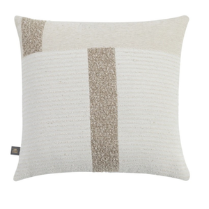 The Scatter Box Cushion - Reeve, Natural 50x50cm features natural tones, a soft feather filling and stylish geometric design for sofas or chairs