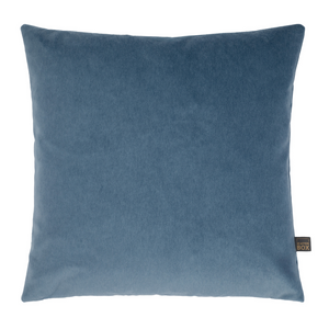 The Scatter Box Richelle Cushion 45x45cm in Sapphire Blue features luxurious woven velvet, a matte finish, a sleek knife-edge and is handcrafted in Ireland.