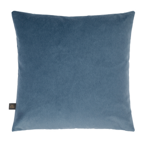 The Scatter Box Richelle Cushion 45x45cm in Sapphire Blue features luxurious woven velvet, a matte finish, a sleek knife-edge and is handcrafted in Ireland.