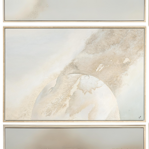 The Scatter Box Luminess Natural Art 152x102x4cm features hand-painted textures, soft natural tones, a light pine wood frame