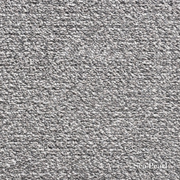 Close-up of gray textured carpet with 'Sea Pearl' branding.