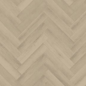 The Seashell Oak Herringbone SPC Flooring - 4mm SPC core, waterproof, sound-reducing underlayment and a 20-year guarantee.