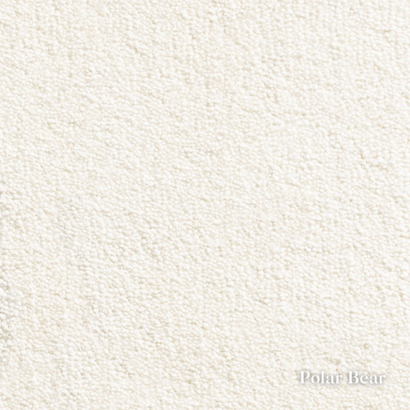 Close-up of a textured white fabric with 'Polar Bear' branding.