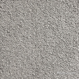 Close-up of gray carpet texture with 'Rhinoceros' branding.