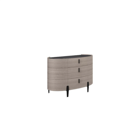 The Siena Small 3 Drawer 2 Door Chest features three spacious drawers and two doors, showcasing a modern design complemented by soft-closing mechanisms.