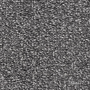 Close-up of a textured gray surface with 'Slate' label