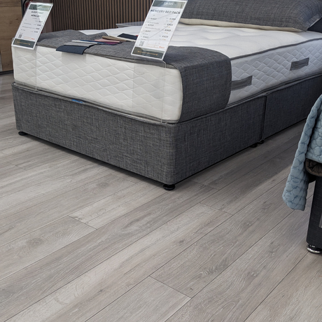 Respa Sleep Tight Divan in Linen Steel in elegant, durable, and supportive base offering timeless style and trusted Irish craftsmanship