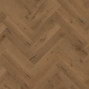 The Smoked White Oak Herringbone Engineered Flooring - 15mm features rich smoked tones, soft white grain, durable multi layer build and easy installation