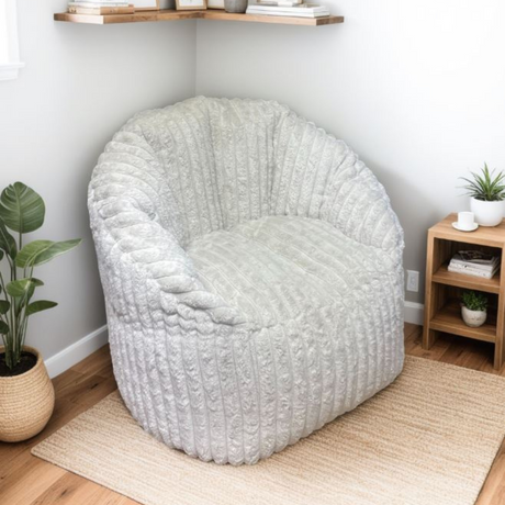 The Snug Milano Cord Bean Bag in Beige offers a deep-seated design, plush comfort, incredibly soft corduroy fabric
