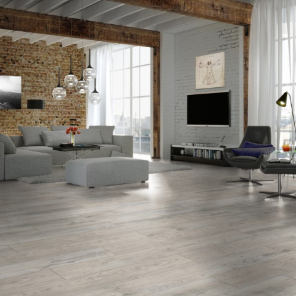 The Sound Fado Oak Laminate Flooring - 12mm features AC5 rated, 3D oak texture, easy click installation and a 30-year warranty.