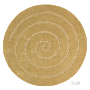 Create a cozy vibe with the Spiral Plain Hand-Tufted Wool Rugs offering thick, high-quality wool in Ivory and Gold, with a plush 1.10cm pile.