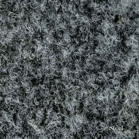 Close-up of steel fibers with 'Steel' label