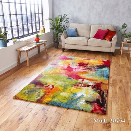 Upgrade you home with the Sunrise Modern Abstract Machine Made Rugs Range featuring bold abstract design, hand carved texture and stain resistant softness.