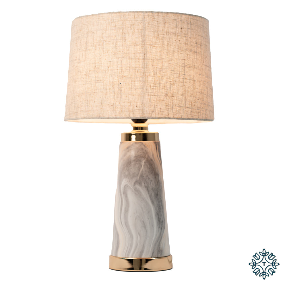 Tessa Table Lamp Marbled Grey 50cm