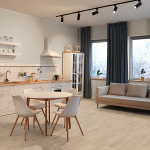 The Taj Mahal Oak Engineered Flooring - 15mm features light beige tones, easy installation, eco-friendly and durable European design