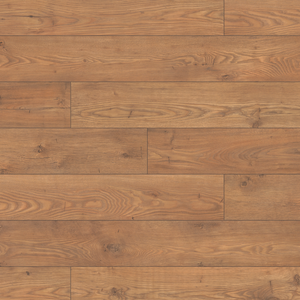 Close-up of laminate flooring with a warm brown colour.