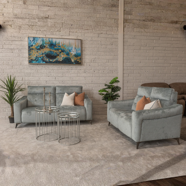 The Tivoli Fabric Sofa in Sky Blue offering plush comfort, sleek design and durable fabric, making it a stylish addition to any home