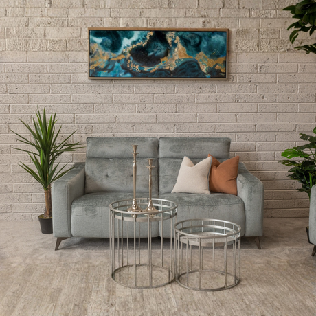 The Tivoli Fabric Sofa in Sky Blue offering plush comfort, sleek design and durable fabric, making it a stylish addition to any home