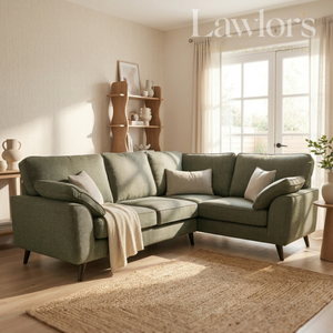 Green 2 corner 1 sectional sofa in a living room