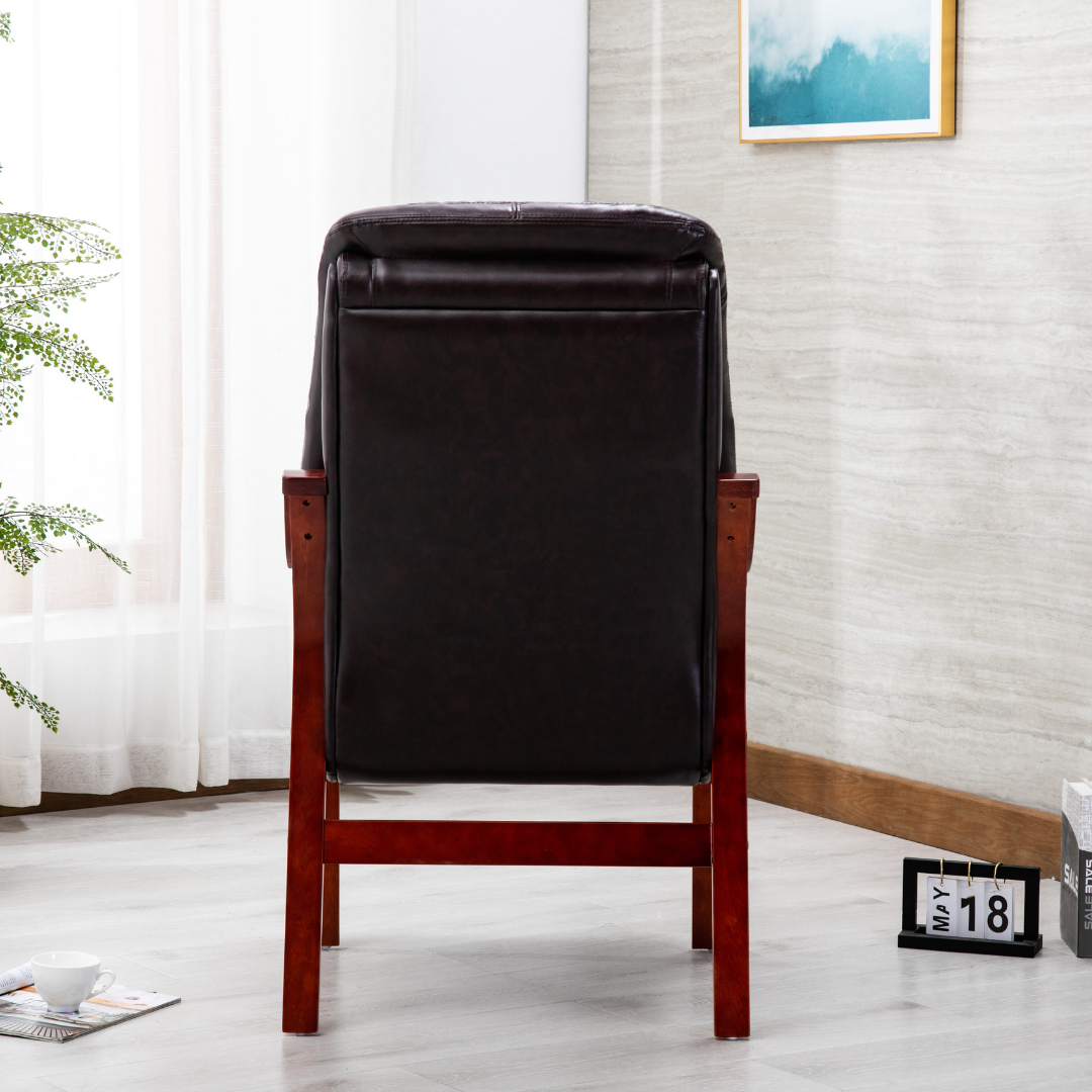 Designed for stability and extra comfort with the padded arm rest sitting on the wooden finished legs, the Orthopaedic Chair is a superb addition to any modern home.