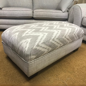 The Madison Fabric Footstool is handmade in Ireland features aqua clean materials for easy cleaning with entirely custom choices.